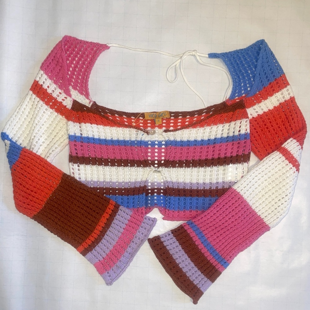 COLORFUL BEACHY CROTCHET SHRUG